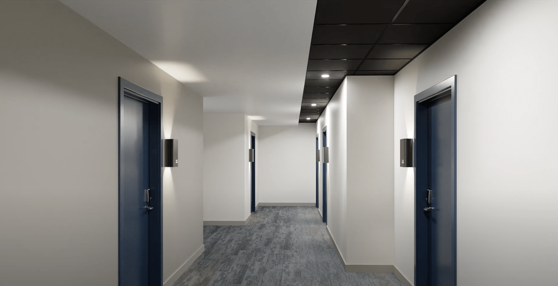hallway between rooms