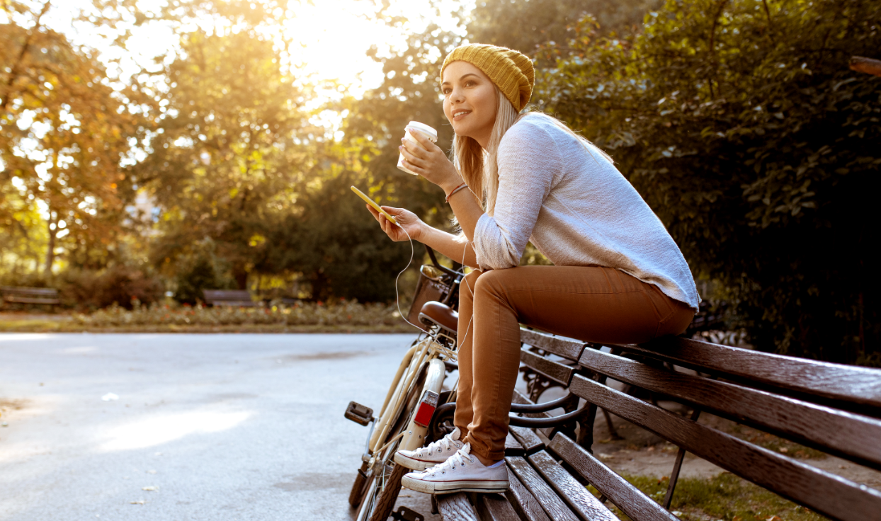 girl, bike, outdoor, bench